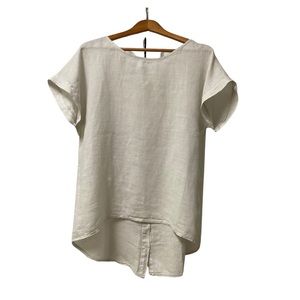 Terzo Millennio NWT Blouse Top Womens Size L 100% Linen Made In Italy